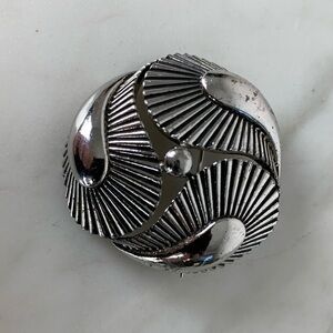 Marcel Boucher Silver Toned Brooch Signed Boucher 5798 Vtg Modernist Art Deco
